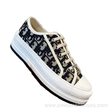 Unisex 2024 Designer Fashion Trend Thick-Soled Embroidered Lace-Up Shoes